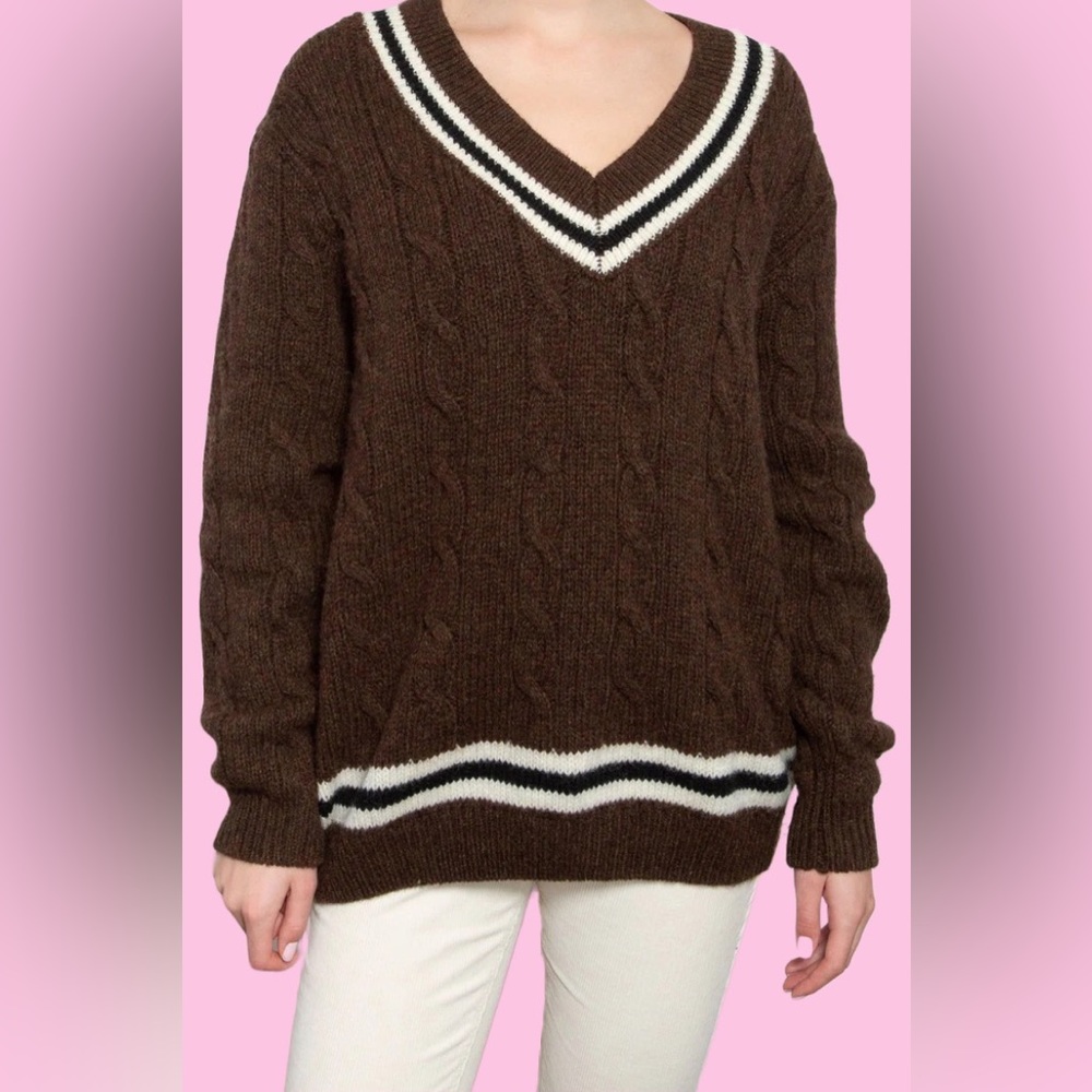 NWOT Brandy Melville “Nikki Heavy Wool Stripe Sweater”